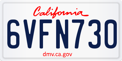 CA license plate 6VFN730