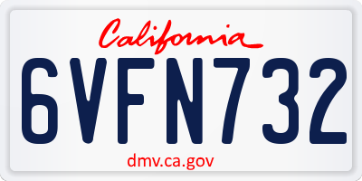 CA license plate 6VFN732