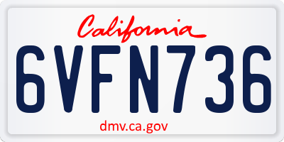CA license plate 6VFN736