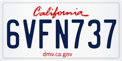 CA license plate 6VFN737