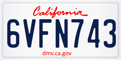 CA license plate 6VFN743