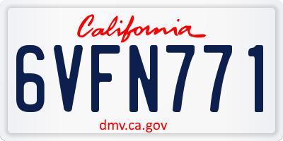 CA license plate 6VFN771