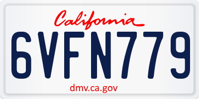 CA license plate 6VFN779