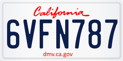 CA license plate 6VFN787
