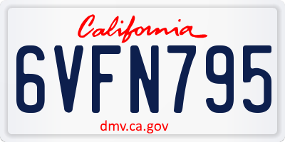 CA license plate 6VFN795