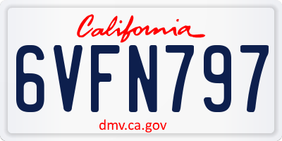 CA license plate 6VFN797