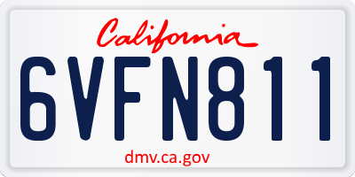 CA license plate 6VFN811