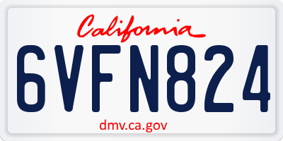 CA license plate 6VFN824