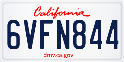 CA license plate 6VFN844