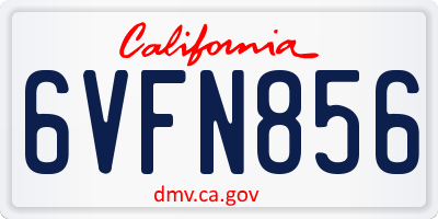 CA license plate 6VFN856