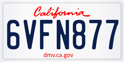 CA license plate 6VFN877