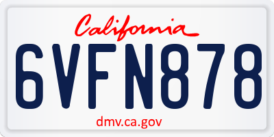 CA license plate 6VFN878