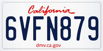 CA license plate 6VFN879