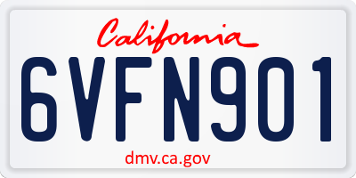 CA license plate 6VFN901