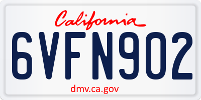 CA license plate 6VFN902