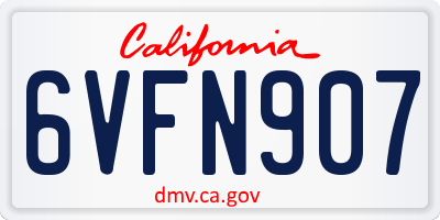 CA license plate 6VFN907