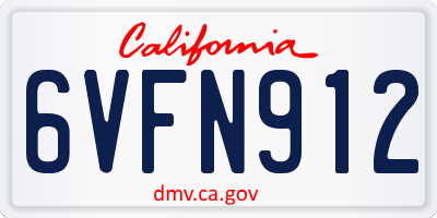 CA license plate 6VFN912