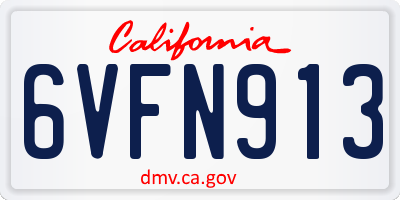 CA license plate 6VFN913