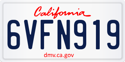 CA license plate 6VFN919