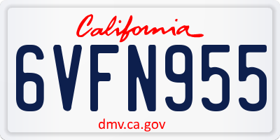 CA license plate 6VFN955