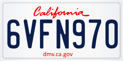 CA license plate 6VFN970