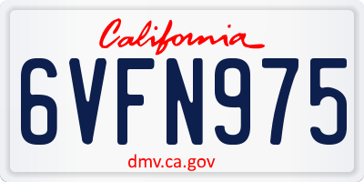 CA license plate 6VFN975
