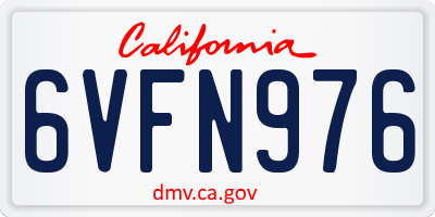 CA license plate 6VFN976