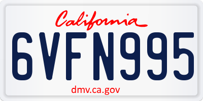 CA license plate 6VFN995