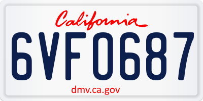 CA license plate 6VFO687