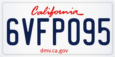 CA license plate 6VFP095