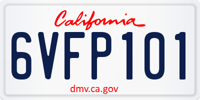 CA license plate 6VFP101