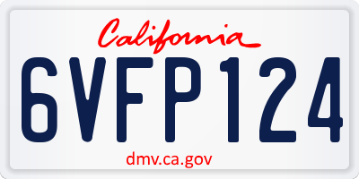 CA license plate 6VFP124