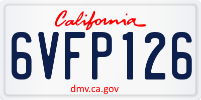 CA license plate 6VFP126