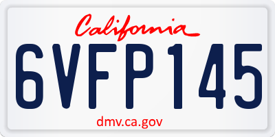 CA license plate 6VFP145