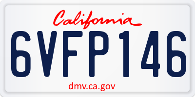 CA license plate 6VFP146