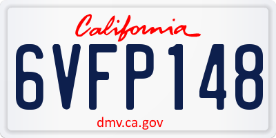 CA license plate 6VFP148