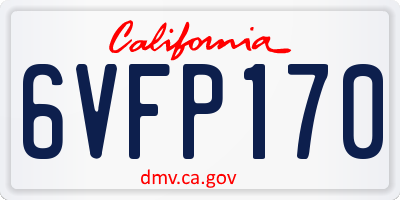 CA license plate 6VFP170