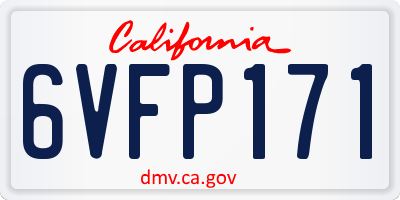 CA license plate 6VFP171