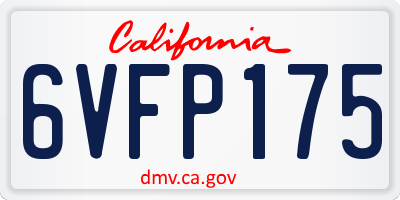 CA license plate 6VFP175