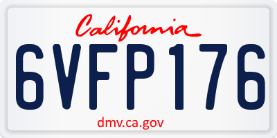 CA license plate 6VFP176