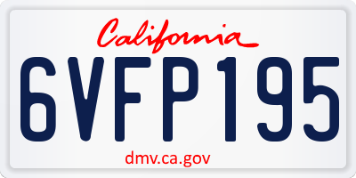 CA license plate 6VFP195