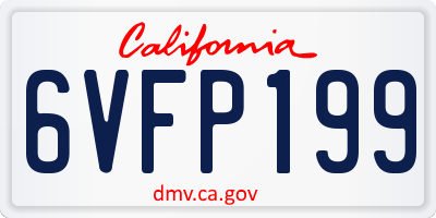 CA license plate 6VFP199