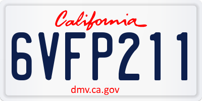 CA license plate 6VFP211