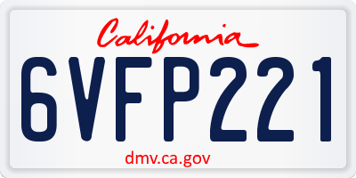 CA license plate 6VFP221