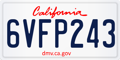 CA license plate 6VFP243
