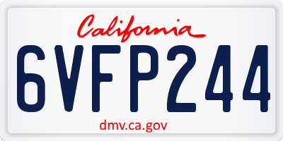 CA license plate 6VFP244
