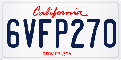 CA license plate 6VFP270