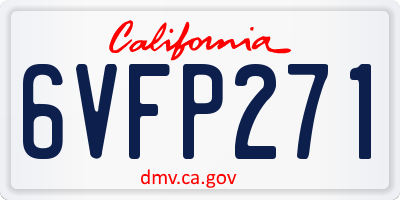 CA license plate 6VFP271