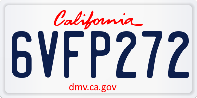 CA license plate 6VFP272