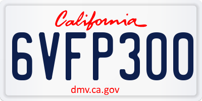 CA license plate 6VFP300